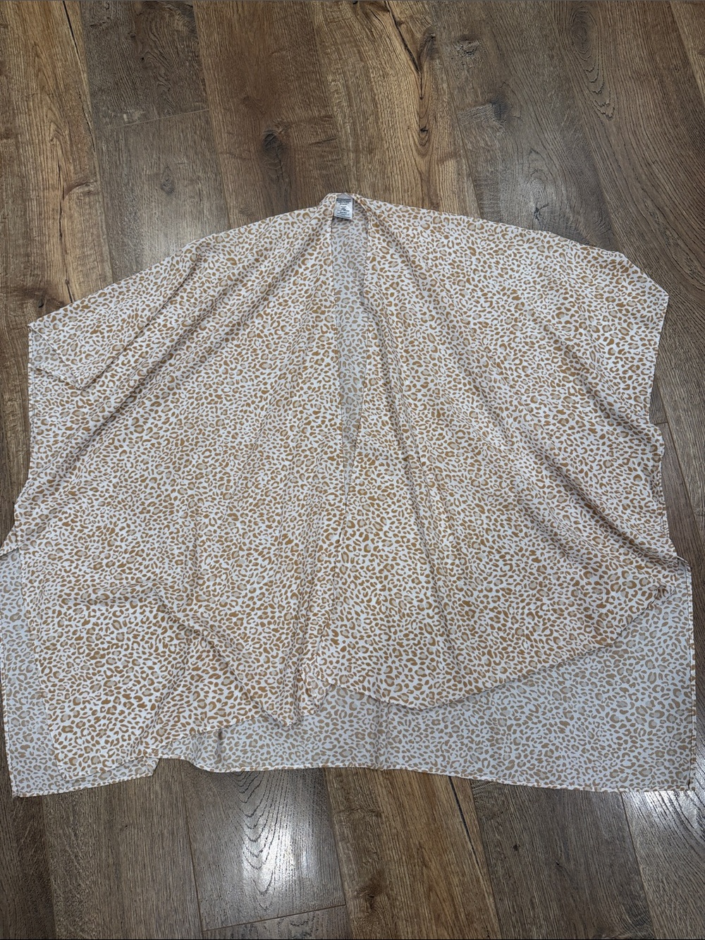 Light Brown Leopard Print Women's Kimono Top one size plus